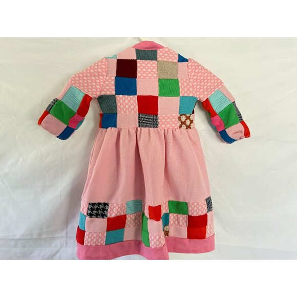 Vintage Handmade Patchwork Quilt Dress Polyester Knits Girls Toddler 2/3T - Picture 6 of 12